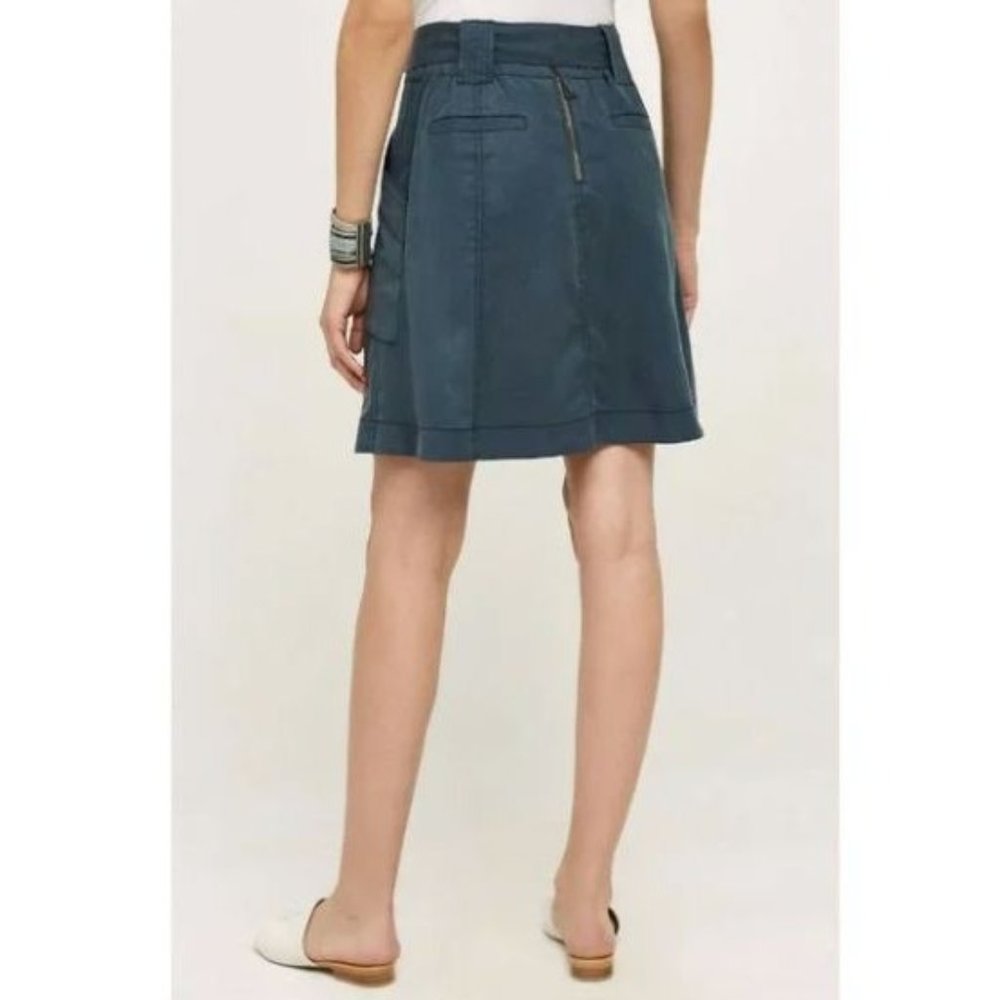 Anthropologie HD in Paris Bryden Tie Belted Skirt Pockets Tencel Lyocell Womens - Picture 3 of 12